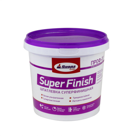 Шпатлевка Завод Диола ПРОФ-01 суперфинишная белая 1,5 кг